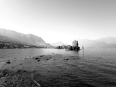 grayscale shot of body of water thumbnail