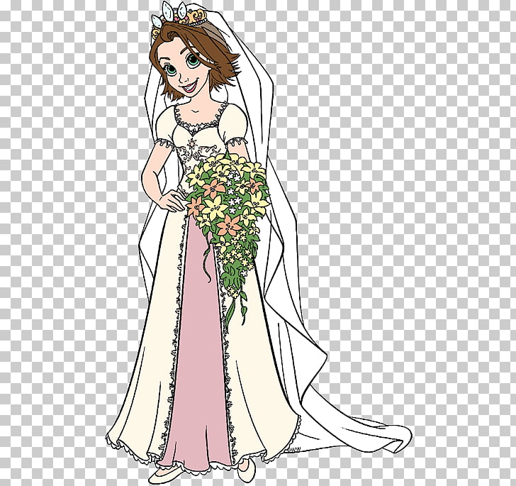 Floral Design Gown Tangled Flynn Rider Wedding Dress Dress Png