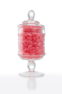 pink beans on clear glass jar with lid thumbnail