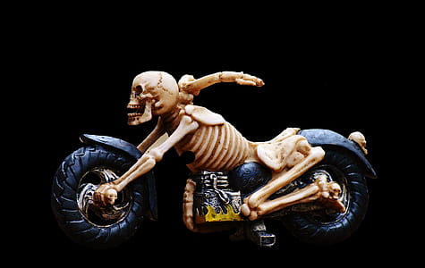 brown and black skeleton motorcycle clip art thumbnail