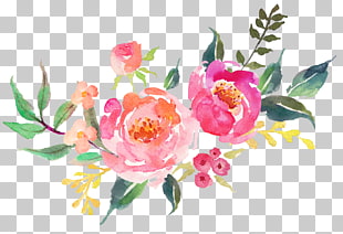 Decal Etsy Interior Design Services, Beautiful fresh flowers watercolor, pink, green, and red floral illustration PNG clipart