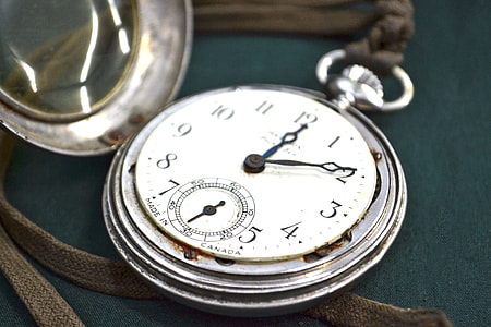 silver-colored pocket watch at 12:10 thumbnail