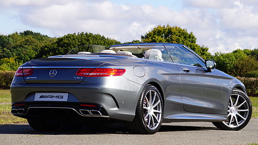 gray Mercedes-Benz convertible coupe at daytime thumbnail