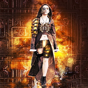 steam punk woman wallpaper thumbnail