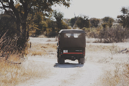 black car on asphalt road thumbnail
