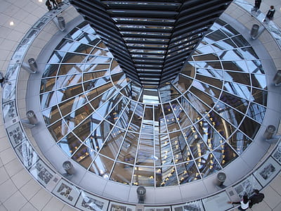 Clear Glass Dome Near People Standing on Aerial View Photography thumbnail