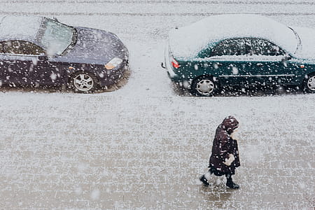 Snowy Street with Cars thumbnail