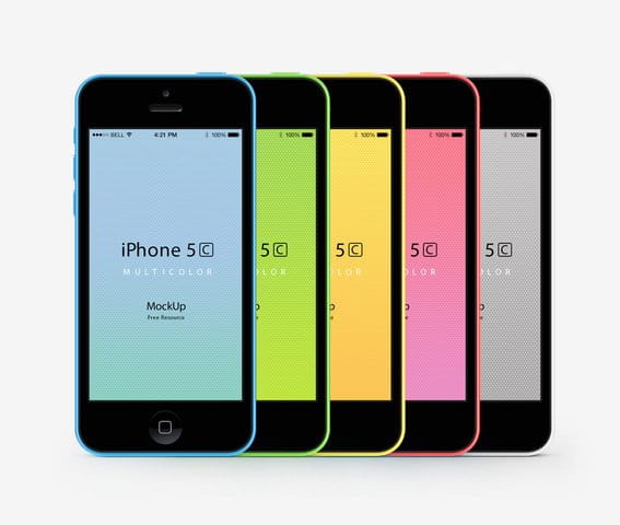 iPhone 5C Psd Vector Mockup psd file