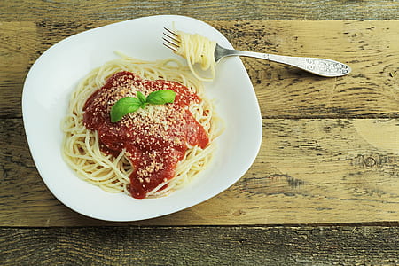 pasta on white ceramic plate thumbnail