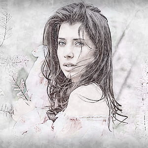 woman's portrait digital wallpaper thumbnail