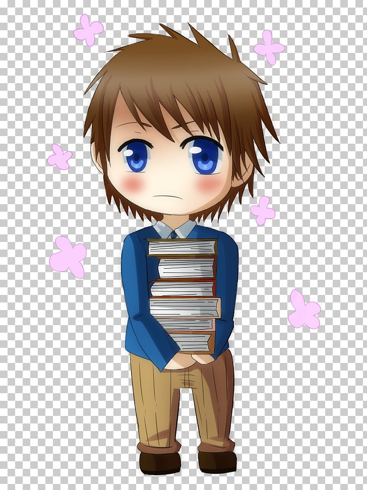 Anime boy dark brown hair