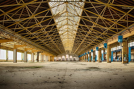 view of brown metal building frame during daytime thumbnail