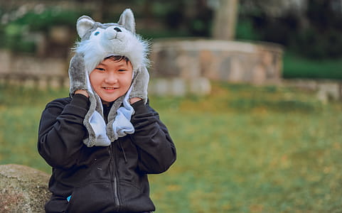 Toddler's Wearing Wolf Headgear thumbnail