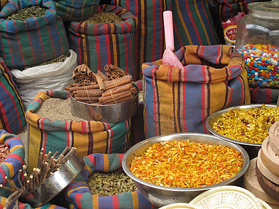 assorted-color food condiments on sack thumbnail