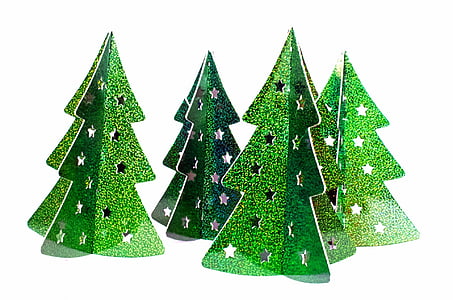 four green Christmas tree decors thumbnail