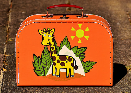 orange lunchbox with giraffe print thumbnail
