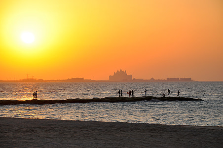Sunset at the Beach in Dubai, United Arab Emirates, UAE thumbnail