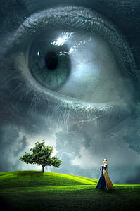 woman standing on grassy hill thumbnail