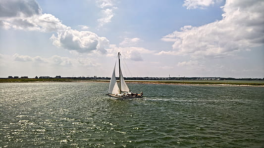 white sailing boat on body of water thumbnail