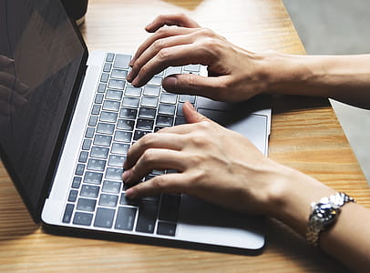hands, woman, desk, laptop thumbnail