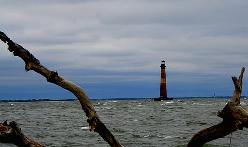 The Morris Island Lighthouse off the coast of South Carolina. thumbnail
