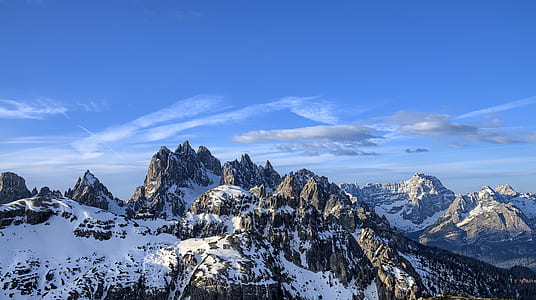 aerial photography of mountain range with snow during daytime thumbnail