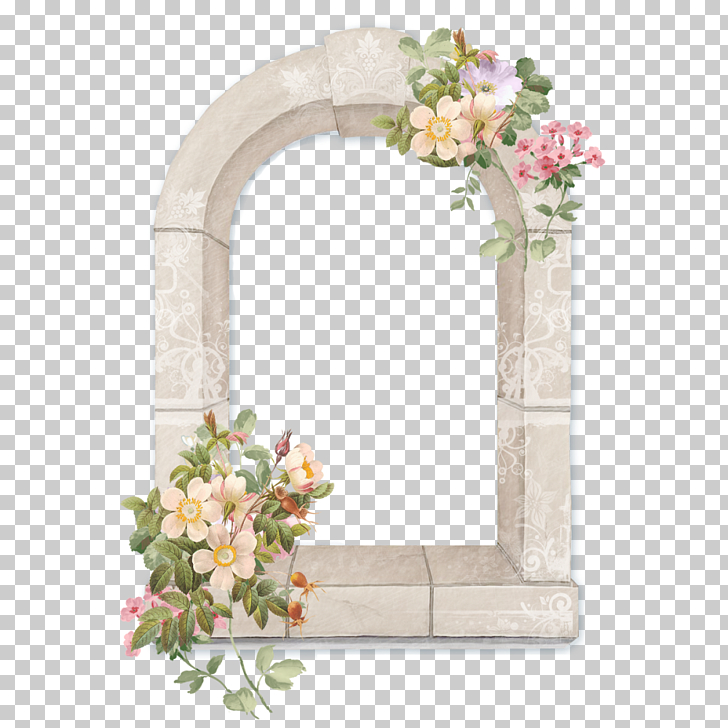 Floral border design creative floral material, pink petaled flower illustration PNG clipart