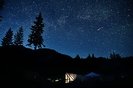 silhouette of mountain and trees thumbnail