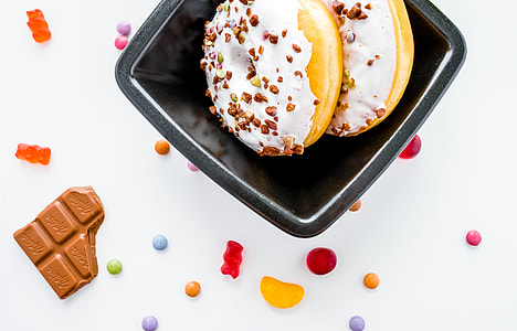 two donuts with chocolate bar thumbnail