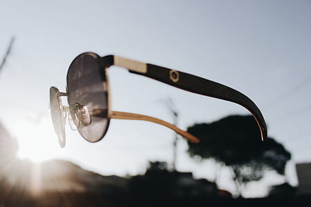 shallow focus of brown sunglasses thumbnail