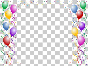 Birthday cake Wish Happy Birthday to You Party, Colorful balloons border celebrate, multicolored balloons border frame PNG clipart