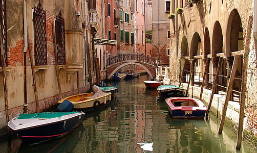 several boats on canal thumbnail
