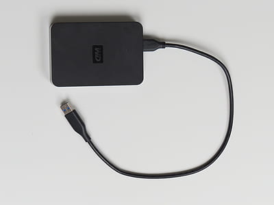 black Western Digital external hard drive thumbnail