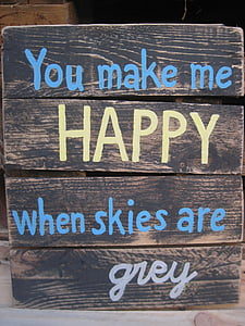 you make me happy when skies are grey signage thumbnail