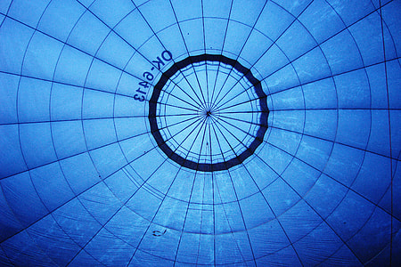 Interior shot captured from the inside of a blue hot air balloon thumbnail