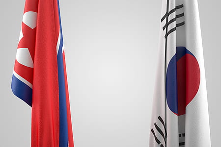 two North and South Korea flags thumbnail