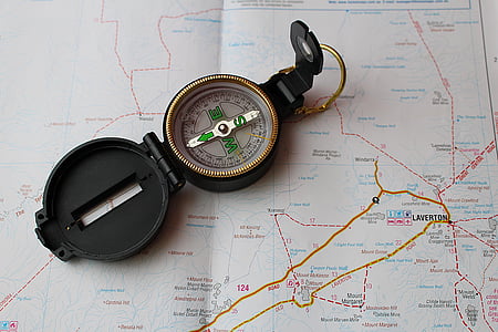 black compass on map thumbnail