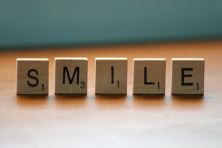 SMILE decor on brown surface thumbnail