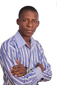 man wearing purple striped shirt thumbnail