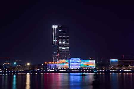 high-rise building during nighttime thumbnail