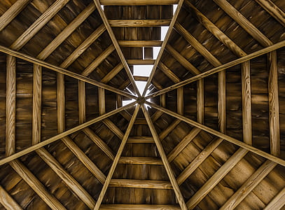 worm's eye view photo of brown house ceiling thumbnail
