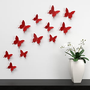 red kokulu tas kelebek wall decors thumbnail