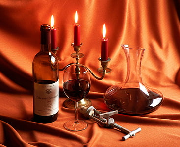 photo of wine bottle, wine glass, and candelabra thumbnail