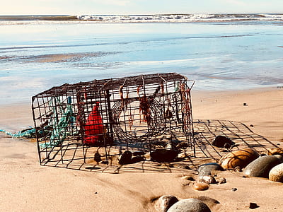 black metal folding crate in coast line thumbnail