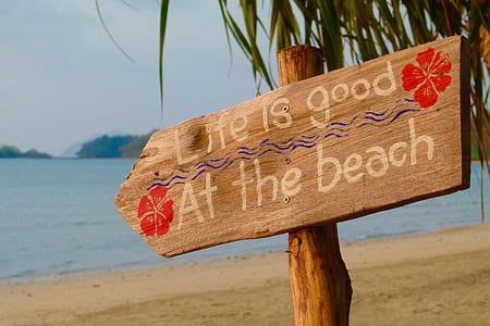 life is good at the beach printed signage thumbnail