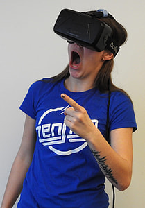 woman wearing black VR glasses thumbnail