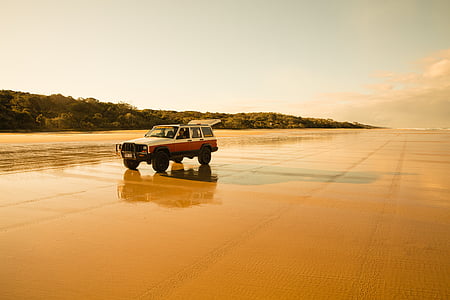 white and brown SUV running during daytime thumbnail