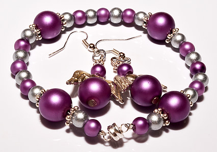 jewelry, bracelet, earrings, angels, beads, syrenfärgade thumbnail