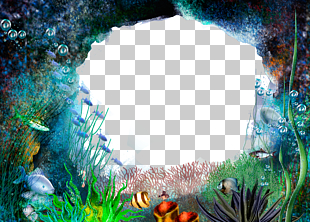 Underwater, Frame material Underwater World, assorted fishes PNG clipart