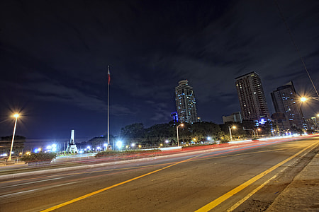 Night time Lights on the road in Manila, Philippines  thumbnail